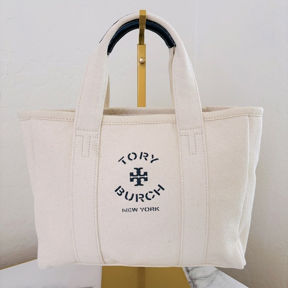 Tory Burch Handbags - Tory Burch Mercer Street Small Cream Canvas Tote Bag